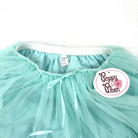 Girl’s Poppy & Plum Light Green Multi-Layer Ballerina Skirt, Size Youth L/XL - Picture 7 of 10